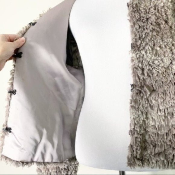 Vintage Handmade Faux Fur Shag Teddy Jacket Gray Neutral Gray Small/Medium - Picture 7 of 11